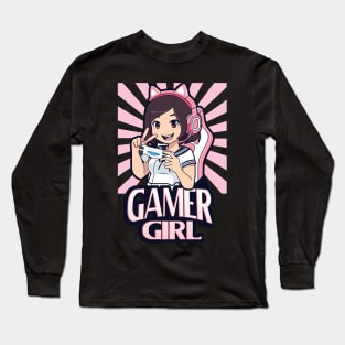 Anime Gamer Girl Gaming Girls Gift Long Sleeve T-Shirt